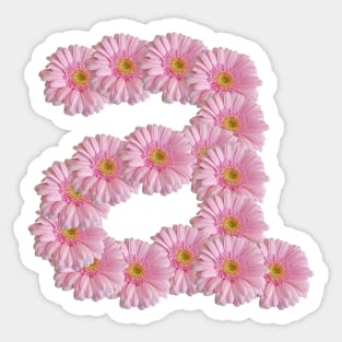 Letter a Pink Gerbera Daisy Sticker